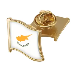Insigne de drapeau de Chypre drapeau de pays épinglette drapeaux du monde épingles à chapeau Logo personnalisé fabrication d'épingles