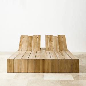 Chaises longues doubles en teck pour jardin, mobilier <span class=keywords><strong>de</strong></span> plage, détente et <span class=keywords><strong>bain</strong></span> <span class=keywords><strong>de</strong></span> <span class=keywords><strong>soleil</strong></span>, lit <span class=keywords><strong>de</strong></span> jour en bois d'extérieur - Product Image 4