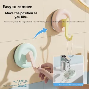 Crochets à ventouse en plastique robustes, multifonctionnels, sans trace, adhésifs, à fixer au mur pour la cuisine, le salon - Product Image 2