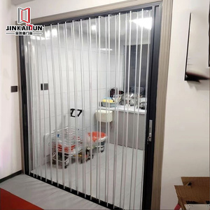 In lega di alluminio cucina Bi-Fold <span class=keywords><strong>porte</strong></span> <span class=keywords><strong>trasparenti</strong></span> PC in policarbonato foglio divisorio divisorio porta scorrevole fumi aria condizionata - Product Image 1