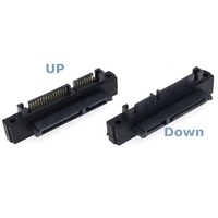 Adaptador SATA de 22 Pines en Ángulo Recto (90°) Macho a Hembra, Conector Convertidor de Extensión Serial ATA de 7+15 Pines