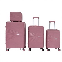 Nouvelle conception de bagages à main en PP résistant à l'usure, ensembles de bagages de 14, 20, 24 et 28 pouces, roues pivotantes, valises à roulettes, ensemble de bagages de voyage