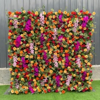 Panneau mural de fleurs artificielles rose et blanc pour la décoration de mariage, de fête ou d'événement