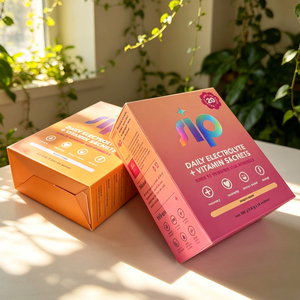 Customized food grade Foldable <b>Box</b> UV Coating <b>Box</b> Rigid Paper <b>Box</b> For Electrolyte Powder Sachets - Product Image 3