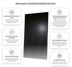 Panneau solaire photovoltaïque résidentiel Qcells <span class=keywords><strong>Q</strong></span>.PEAK DUO G10 395W 400W 410W tout noir certifié UL CSA, stock USA - Product Image 2