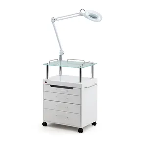 Chariot médical de beauté pour lit de beauté avec lumière froide LED UV Ozone désinfection armoire lampe de tatouage