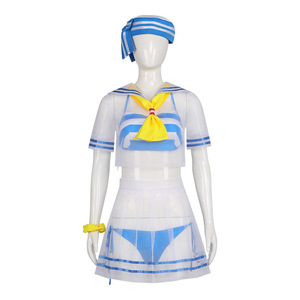 Disfraz de Cosplay de Rem de Re:Zero - El comienzo de la vida, traje de baño azul y blanco, vestido de fiesta de Halloween y Carnaval de anime - Product Image 5