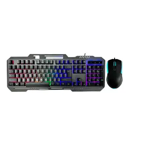 2023 produk baru RGB Keyboard Mouse Combo berkabel desktop 104 kunci gaming Keyboard untuk pc casing komputer