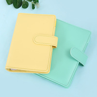 Classeur à Budget en Cuir PU A5 A6 Macaron 8 Couleurs de Haute Qualité, Cahier à Anneaux Reliure Rigide, Agenda de Journal, Pochettes pour Cartes