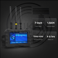 Détecteur UAV portable 2,5 km, balayage RF pleine bande 70 MHz-6,2 GHz, suivi de localisation de l'opérateur, balayage bimode pour extérieur, stades et lieux publics