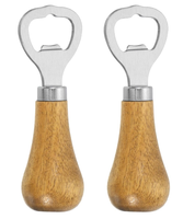 Poignée en bois en acier inoxydable ouvre-bouteille Vertical barman ouvre-bière de poche pour la maison Bar cuisine Bar outils