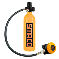 SMACO S400Plus CE – Équipement de plongée sous-marine professionnel en aluminium, mini-bouteille de plongée rechargeable de 1 litre de haute qualité