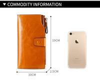 Großhandel Classic Style Brown Echt leder Travel Long Clutch Wallet Mit Sim Card Pocket Slots