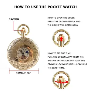 Vintage Double Sided Skeletonized Men's Mechanical <strong>Pocket</strong> <strong>Watch</strong> Luxury Ornate Necklace Pendant Clock Gentleman <strong>Suit</strong> Match <strong>Watch</strong> - Product Image 6