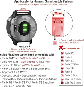 Correa Deportiva <span class=keywords><strong>de</strong></span> Nailon <span class=keywords><strong>de</strong></span> 20 mm para Reloj <span class=keywords><strong>Garmin</strong></span> Fenix 8 43 mm/epix Pro 42 mm/Fenix 7S/6S/5S/Instinct 2S/Instinct E 40 mm - Product Image 3