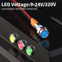 LANBOO 6mm Mini Metall LED Wasserdichte Anzeigelampe 9-24V 220V Vorverdrahtete Panelmontage Signalleuchte mit Kabel