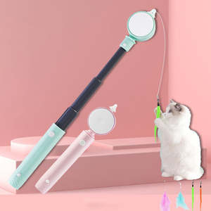 Nouvelle bâtonnette pour chat et jouet laser 2-en-1 en ABS écologique avec tête remplaçable – Amuseur interactif - Product Image 2