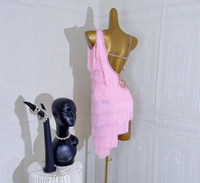 Jupe de danse latine pour adulte avec sequins et franges, robe de soirée, costume de scène, tenue de compétition