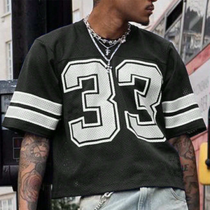 Maglietta personalizzata da calcio in maglia corta a manica corta ad asciugatura rapida maglietta da calcio Streetwear da Baseball girocollo maglia rilassata - Product Image 2