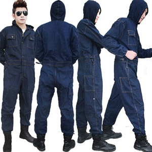 <span class=keywords><strong>Ropa</strong></span> de trabajo de mezclilla Overoles de reparación de automóviles de talla grande Monos soldados de manga larga a prueba de polvo con LOGO - Product Image 3