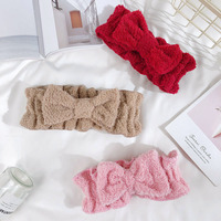 Serre-tête élastique en tissu écossais et peluche avec nœud, idéal pour le maquillage et la douche – Accessoire de mode pour cheveux, le plus vendu