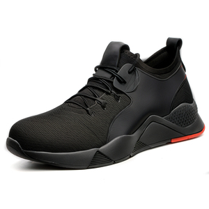 Bota DE TRABAJO Moda Negro Antideslizante Impermeable Cuero Punta de acero Zapatos de seguridad para hombres Industria pesada - Product Image 1