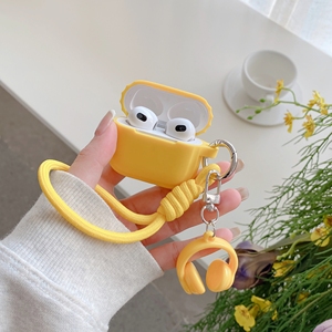 Funda Protectora de Color Sólido para <span class=keywords><strong>Apple</strong></span> <span class=keywords><strong>Airpods</strong></span> 1 2 3 4 Pro 2 3, Funda para Auriculares Inalámbricos con Correa para la Muñeca, Bonito Colgante para Auriculares, Caja de Carga - Product Image 5