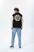 Veste brodée personnalisée en chenille Streetwear Bomber à coque souple et coque dure Veste universitaire Letterman Support en simili cuir