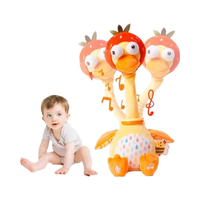 Musique sensorielle interactive parlant fraise canard jouet en peluche danse jouet pour 1-3 ans ramper les tout-petits bébé ensemble de vêtements