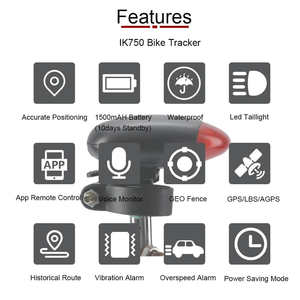 Design caché 2G <span class=keywords><strong>GPS</strong></span> Tracker localisateur de vélo dispositif Anti-voleur avec feu arrière LED pour vélo <span class=keywords><strong>VTT</strong></span> suivi application gratuite - Product Image 2