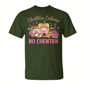 Maglietta con stampa "Christmas Calories No Cuentan", design divertente per le vacanze, per adulti, unisex - Product Image 2