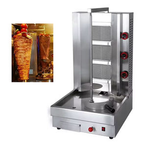 GPL 4 brûleurs en acier inoxydable <span class=keywords><strong>Kebab</strong></span> Grill Snack Machine / <span class=keywords><strong>Mini</strong></span> rôtisserie verticale <span class=keywords><strong>Kebab</strong></span> Brûleur à gaz Shawarma Machine - Product Image 1