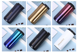 Gradient Electroplated Stainless Steel Travel Coffee <b>Mug</b> <b>Double</b> <b>Wall</b> Thermal Cup Custom Engraved Logo Corporate Promotional Gift - Product Image 5