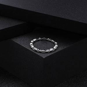 Moda 925 joyería de plata esterlina boda banda fina Zirconia cúbica diamante compromiso promesa eternidad anillo - Product Image 3