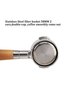 1ชิ้นก้นถ้วยเอสเพรสโซ่แบบพกพา58มม. 2หู <span class=keywords><strong>aibo</strong></span>.wega/rocket เปลี่ยนด้ามไม้เครื่องมือ tampers กาแฟ - Product Image 6