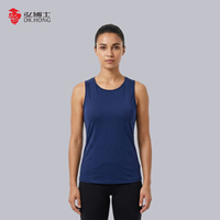 Dr. Hong Ladies Rompi Olahraga Tanpa Lengan Ukuran Besar Cepat Kering Bernapas Regular Fit Pola 3D Plus