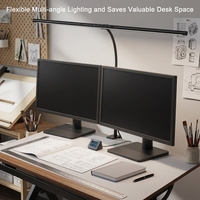 Lampe de bureau LED moderne en aluminium, protectrice des yeux, avec col de cygne réglable, électrique, à intensité variable, pour lecture et travail de construction
