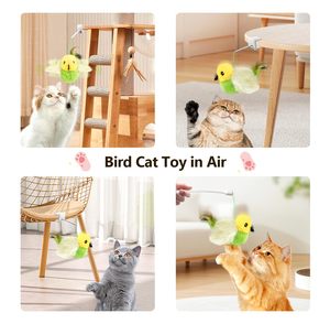 Jouets interactifs automatiques pour chatons, en peluche, suspendus, avec plumes d'oiseau Amakihi volantes et battantes, réalistes et écologiques - Product Image 3