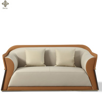 Meubles de salon de luxe haut de gamme, solution de service design tout-en-un, ensemble en cuir sélectionné, canapé multi-personnes