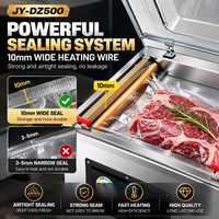 Machine de mise sous vide verticale pour aliments secs et humides, en acier inoxydable, avec écran tactile, 900W, longueur de scellage 50cm, avec impression de date