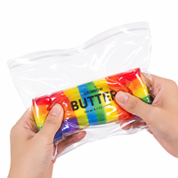 Sachet auto-scellant en PVC transparent personnalisé pour jouets anti-stress colorés, emballage de jouets squishy, pochette refermable, vente en gros