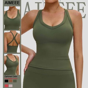 Ropa Deportiva para Mujer, Top Deportivo con <span class=keywords><strong>Escote</strong></span> en U y <span class=keywords><strong>Espalda</strong></span> Descubierta para Yoga y Entrenamiento - Product Image 1