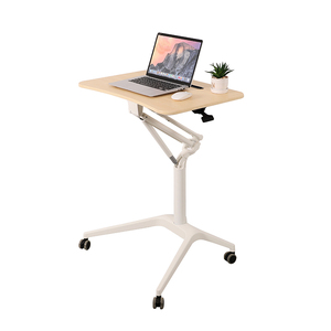 <span class=keywords><strong>Escritorio</strong></span> de pie ergonómico ajustable de una sola pierna neumática blanca Q2A, <span class=keywords><strong>escritorio</strong></span> móvil <span class=keywords><strong>con</strong></span> resorte de Gas <span class=keywords><strong>con</strong></span> <span class=keywords><strong>ruedas</strong></span> - Product Image 6