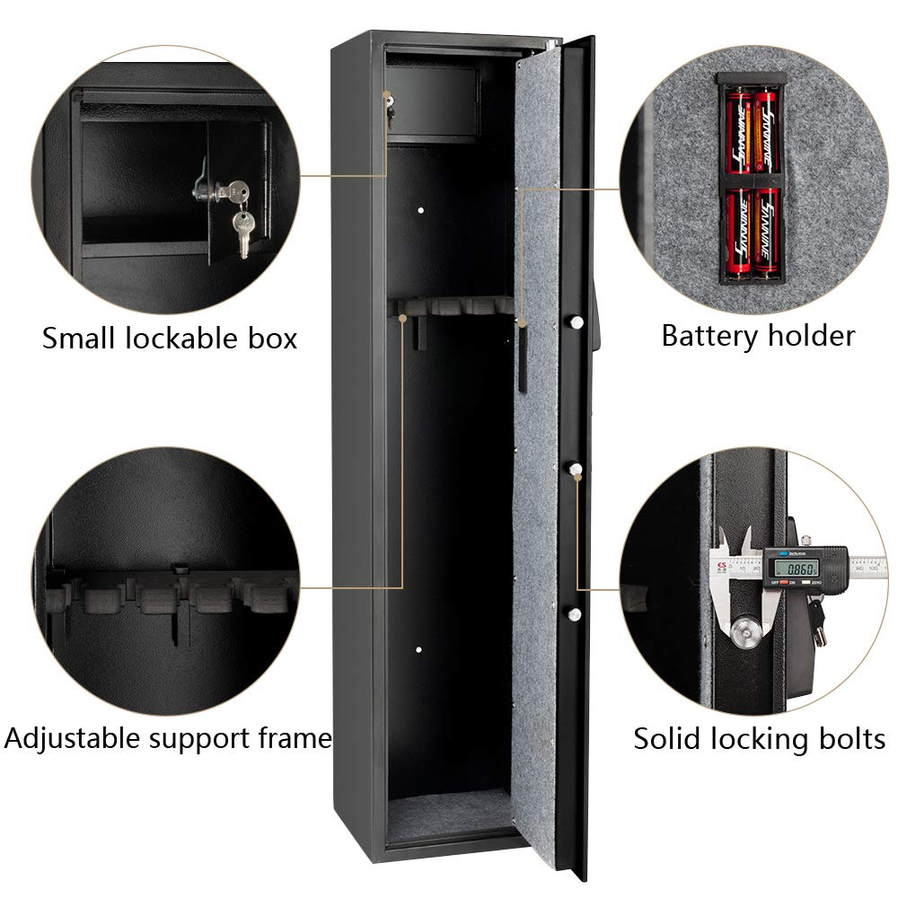 Factory direct sales mechanical key lock 5 Guns High Security Fire proof cabinet Metal Cabinet Gun Safe locker