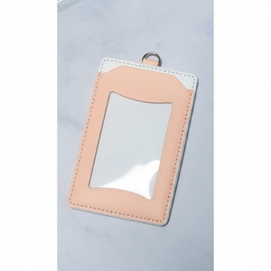 Porte-cartes en cuir abricot, étui pour cartes de visite, support de téléphone, logo personnalisé, cadeau d'entreprise, vente en gros - Product Image 4