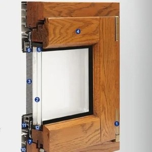 Ventana Plegable de Aluminio y Madera Compuesta de 98 mm con Apertura Vertical, Estilo Europeo, Aislamiento Térmico para Villa - Product Image 2