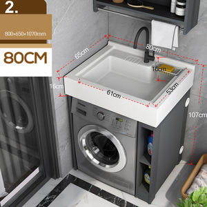 Mobile Coprilavatrice da Bagno con Lavabo Singolo o Doppio e Specchio per Bagno Hotel - Product Image 4