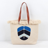 Sac fourre-tout décontracté unisexe en toile beige avec doublure en polyester, grand sac de plage souple et spacieux