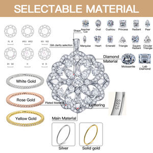 Collar con colgante de hoja de ginkgo exclusivo al por mayor de <span class=keywords><strong>Elisa</strong></span> en oro amarillo blanco 925 Plata Iced Out VVS Diamond Moissanite - Product Image 3