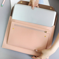 Housse plate personnalisée de 13 pouces en cuir PU pour ordinateur portable, sac de protection de style mignon pour MacBook et PC portables